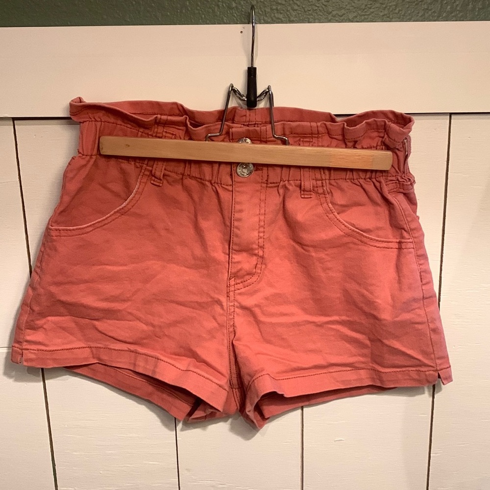 Wild Fable Coral Pink Paper Bag Shorts